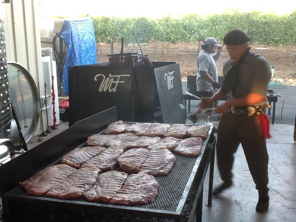 Martin Fierro Asados preparing food at Doffo Winery in 2012.