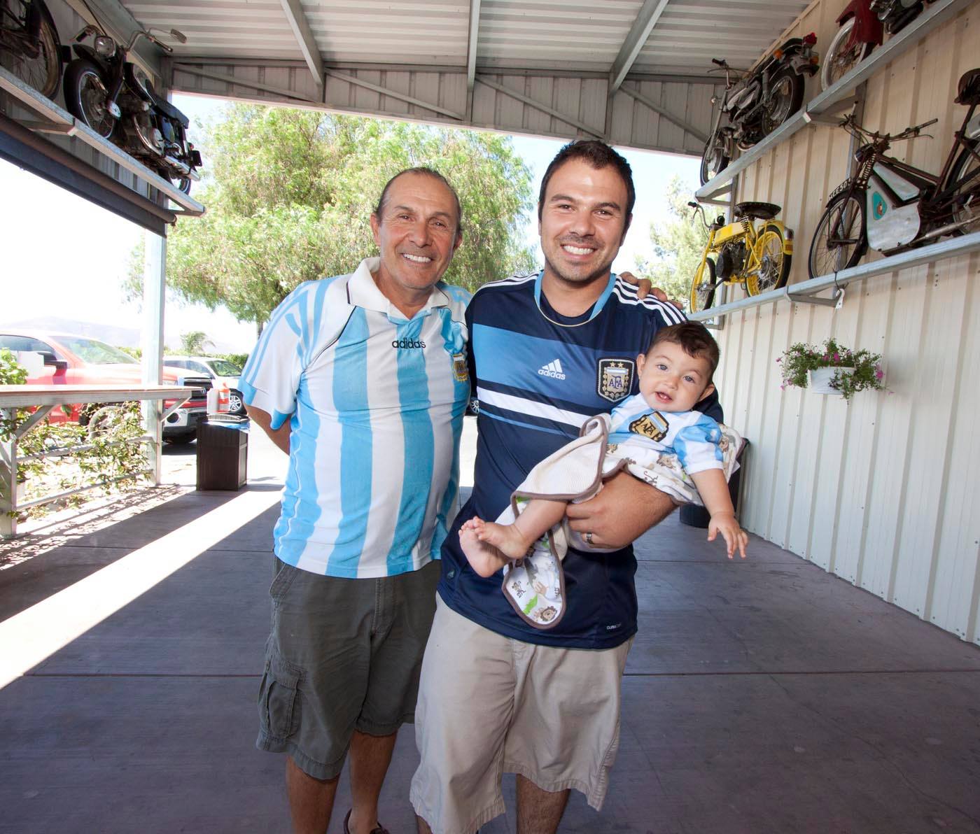 Marcelo, Damian and Lucca dressed up to cheer on Argentina in the 2014 World Cup.