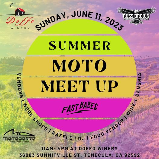 Fast Babes Summer Moto Meetup @ Doffo Winery