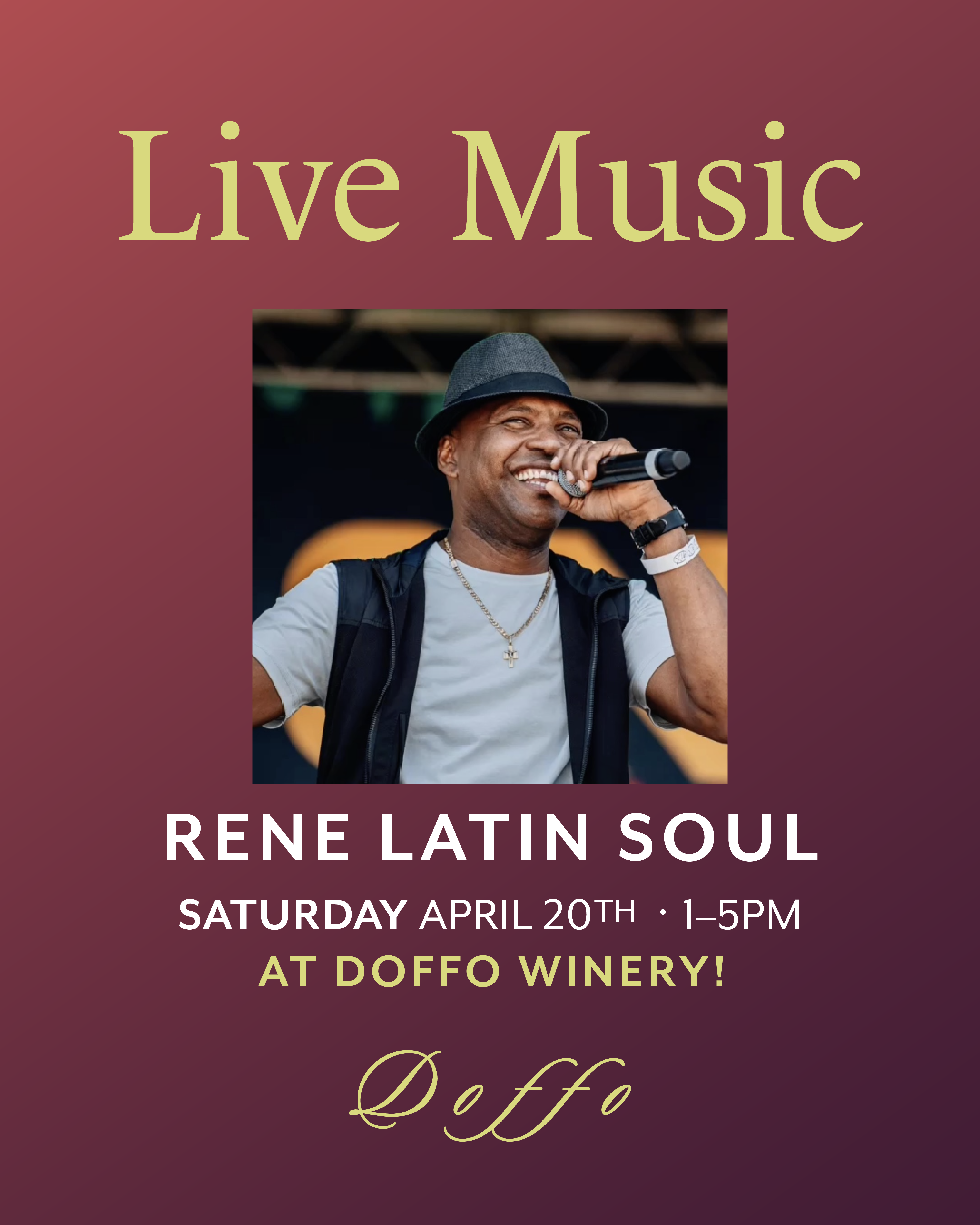 Live Music at the Doffo Winery | Rene Latin Soul