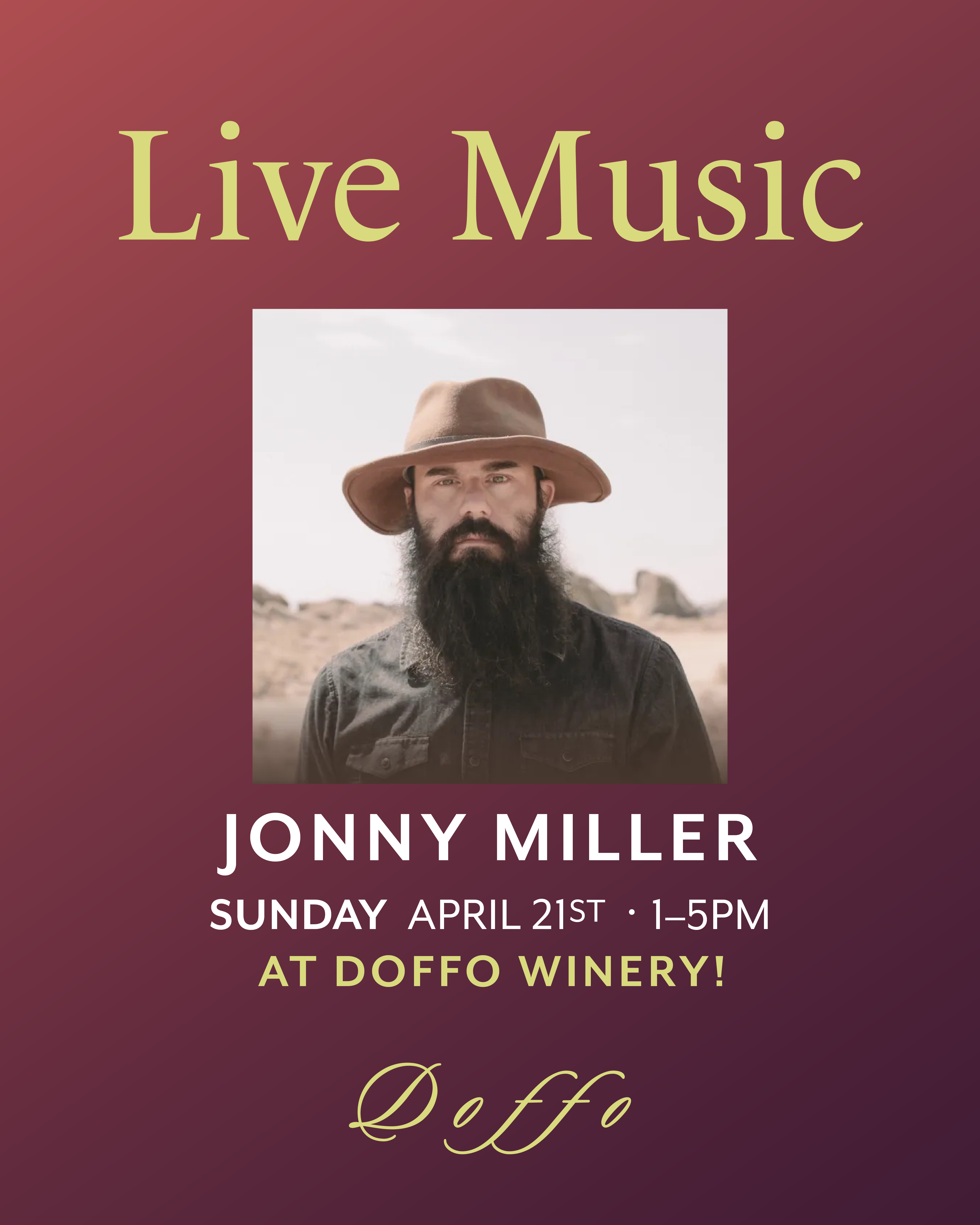 Live Music at the Doffo Winery | Jonny Miller